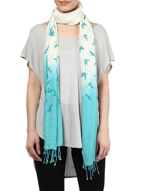 blue cotton stole - 13313820 - Very Small Image - 1