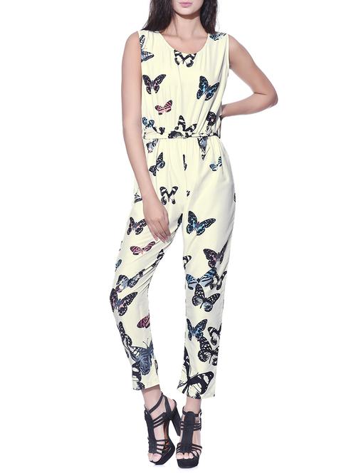 waist tie full leg jumpsuit - 13316341 - Very Small Image - 1
