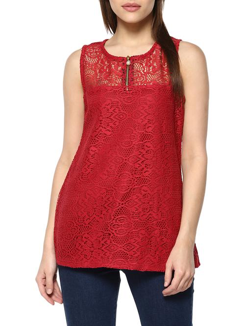 red net sleeveless top - 13323639 - Very Small Image - 1