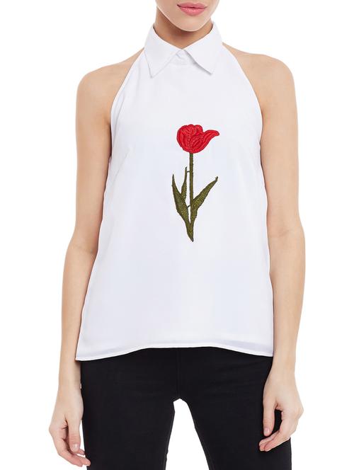 white crepe regular top - 13325742 - Very Small Image - 1