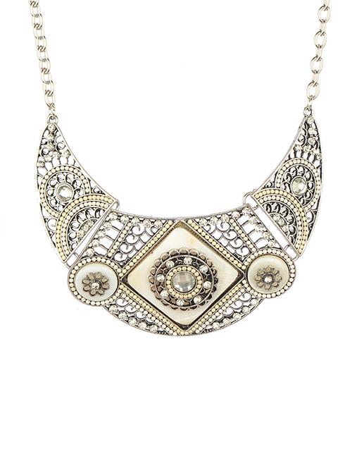 Silver embellished metal short necklace - 13325891 - Very Small Image - 1