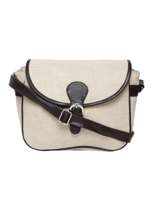 beige canvas sling bag - 13326312 - Very Small Image - 1