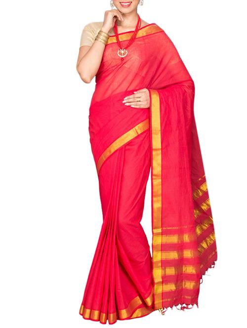 zari  bordered saree with blouse - 13326851 - Very Small Image - 1
