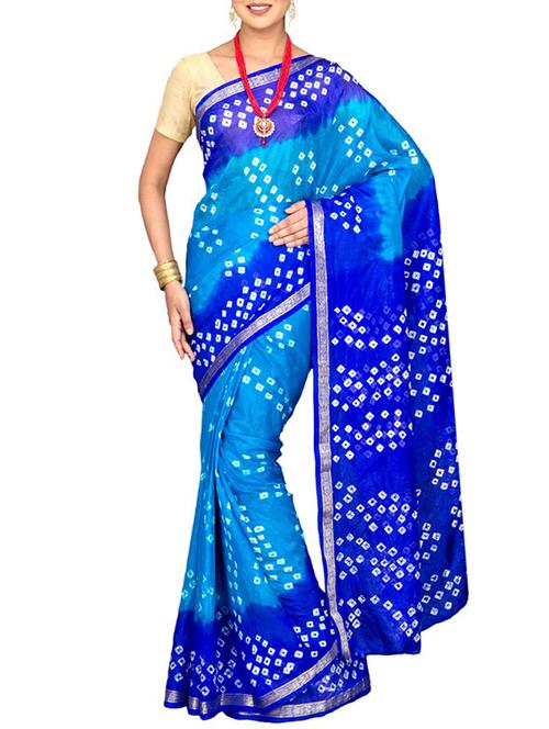 bandhani printed saree with blouse - 13326859 - Very Small Image - 1