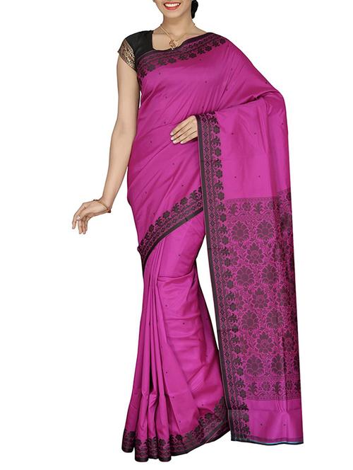 purple cotton blend woven saree - 13327480 - Very Small Image - 1