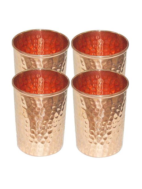asiacraft set of 4 pure copper hammered handmade glasses - 13328456 - Very Small Image - 1