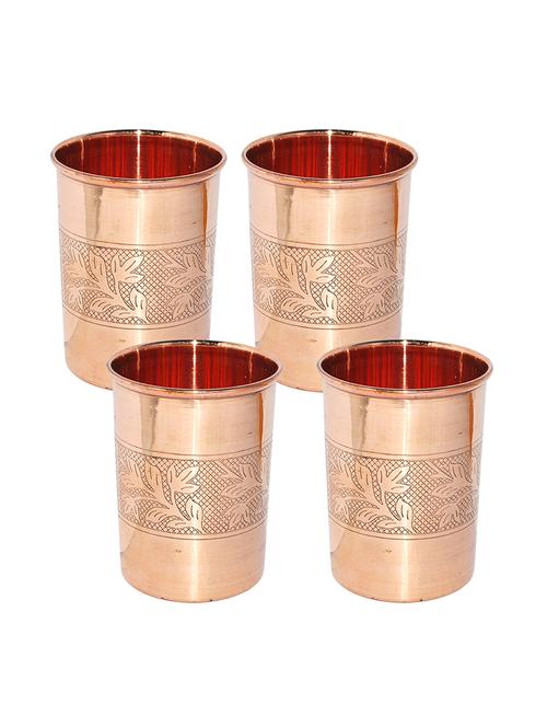 asiacraft pure copper embossed glass, set of 4 - 13328476 - Very Small Image - 1