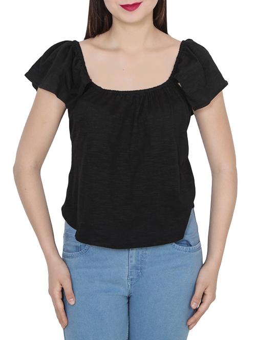 black cotton crop top - 13329665 - Very Small Image - 1