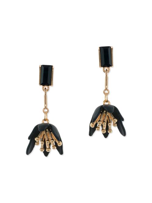 black metal drop earrings - 13329791 - Very Small Image - 1