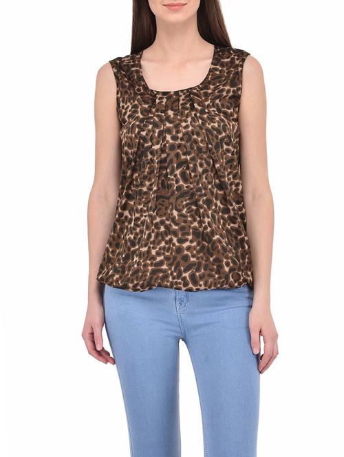 brown polycrepe balloon top - 13331013 - Very Small Image - 1