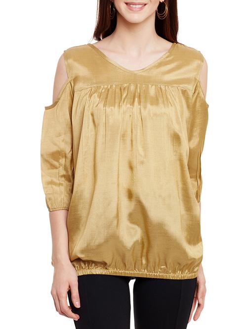 pleated cold shoulder top - 13331421 - Very Small Image - 1