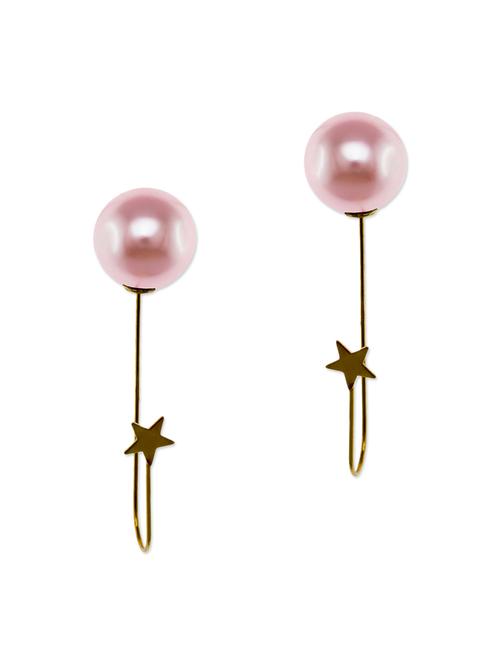 pink metal drop earrings - 13331466 - Very Small Image - 1
