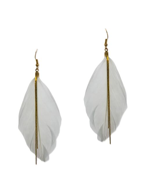 white metal drop earrings - 13335020 - Very Small Image - 1