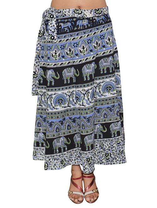 multicolored printed cotton wrap skirt - 13335058 - Very Small Image - 1