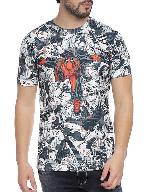 white cotton graphic print t-shirt - 13335288 - Very Small Image - 1