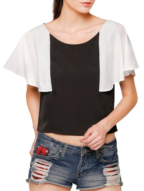 cape sleeved crop top - 13340277 - Very Small Image - 1