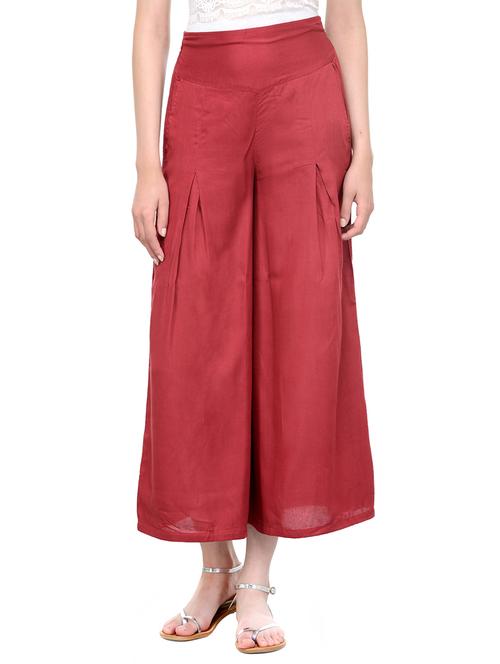 red viscose palazzo - 13340660 - Very Small Image - 1