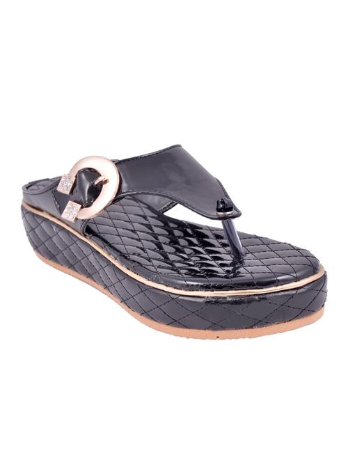 black leather flat forms sandals - 13341401 - Very Small Image - 1