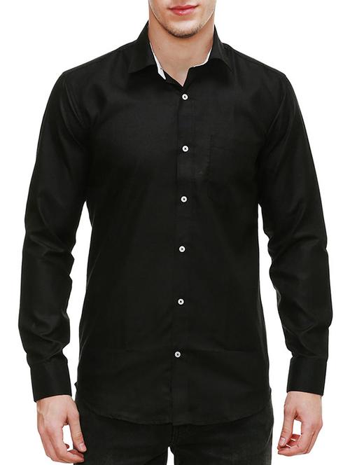 black cotton casual shirt - 13341415 - Very Small Image - 1