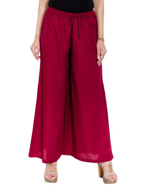 maroon rayon palazzo - 13342527 - Very Small Image - 1