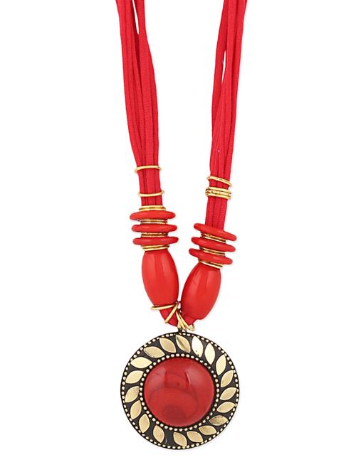 red metal long necklace - 13343519 - Very Small Image - 1