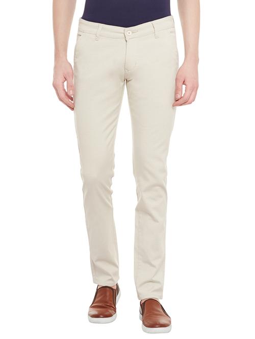 beige cotton chinos casual trousers - 13344715 - Very Small Image - 1