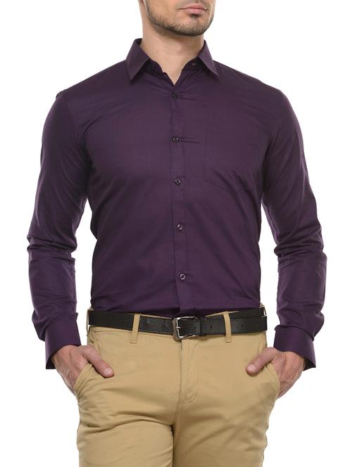 purple cotton formal shirt - 13344930 - Very Small Image - 1