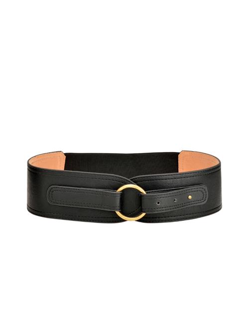 black leatherette broad belt - 13345251 - Very Small Image - 1