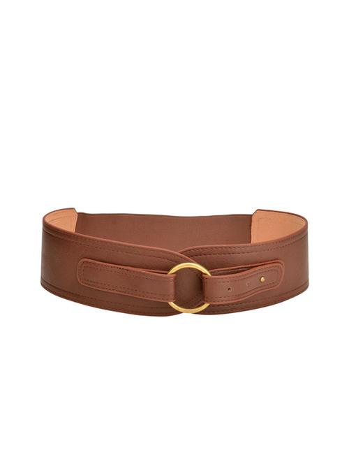 brown leatherette broad belt - 13345252 - Very Small Image - 1