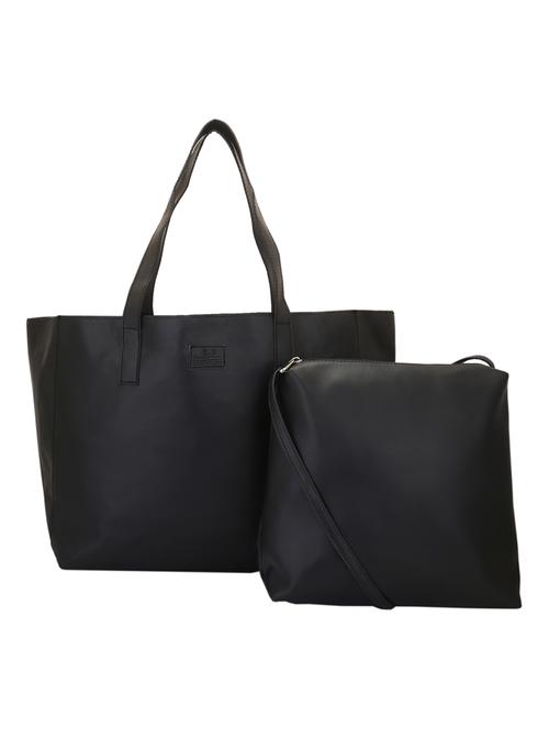 black leatherette  tote - 13345320 - Very Small Image - 1