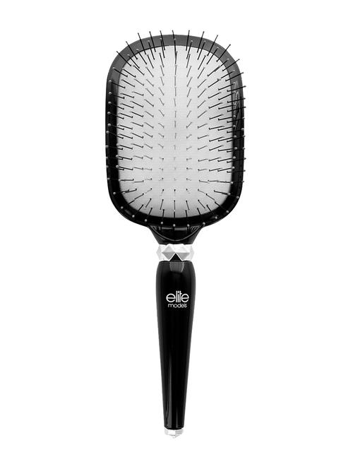 elite models plastic bristles cushion hair brush - black - 13345404 - Very Small Image - 1