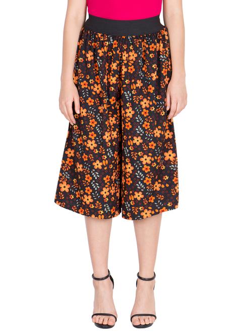multi colored crepe culottes - 13351181 - Very Small Image - 1