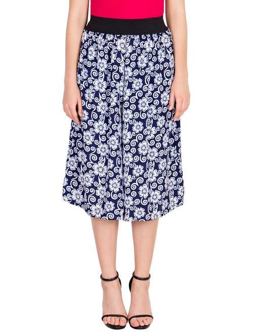 multi colored crepe culottes capris - 13351187 - Very Small Image - 1