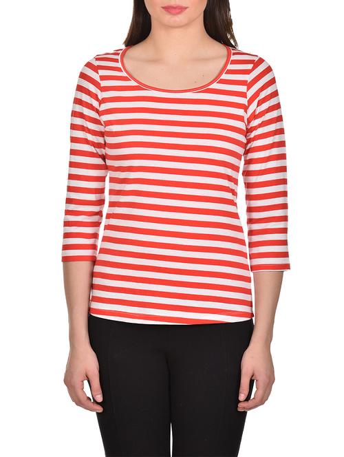 striped round neck tee - 13351556 - Very Small Image - 1