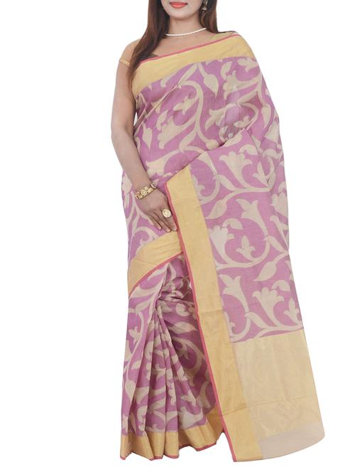 pink art silk woven saree with blouse - 13352654 - Very Small Image - 1