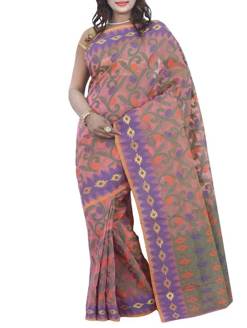 pink art silk woven saree with blouse - 13352673 - Very Small Image - 1