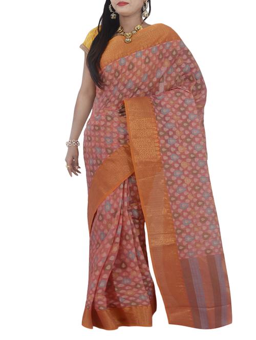 pink art silk woven saree with blouse - 13352707 - Very Small Image - 1