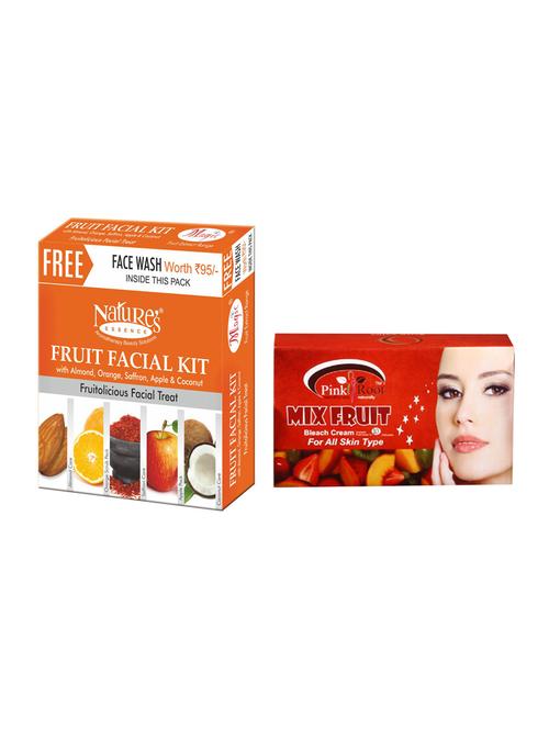 nature's essence- fruit facial kit mini with pink root mix fruit bleach  - 13354530 - Very Small Image - 1
