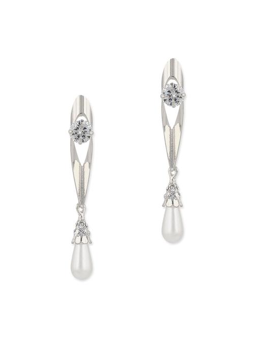silver bras drop earrings - 13355847 - Very Small Image - 1