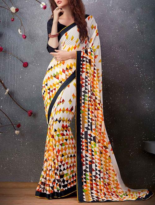 geometric printed saree - 13356655 - Very Small Image - 1