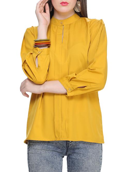yellow polycrepe regular top - 13357622 - Very Small Image - 1