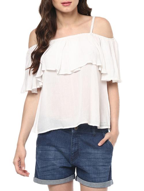 white rayon regular top - 13357692 - Very Small Image - 1