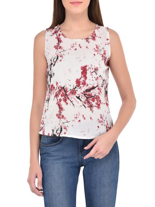 white poly crepe regular top - 13358008 - Very Small Image - 1