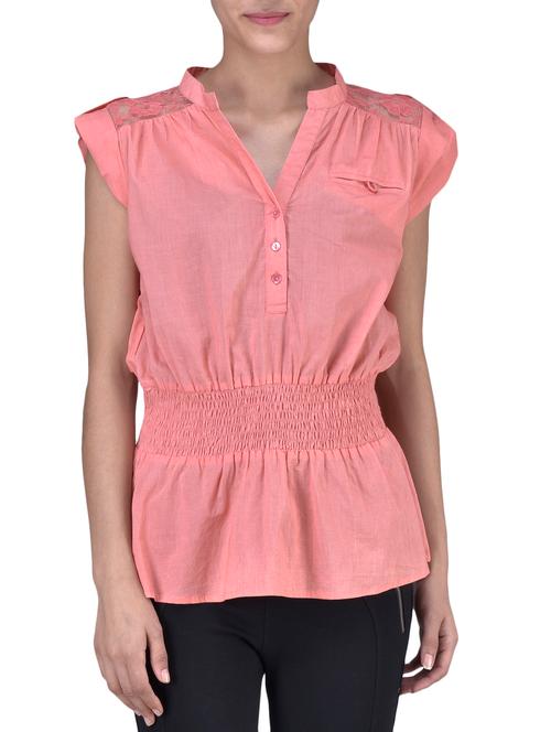 pink cotton voile and nylon solid top  - 1335837 - Very Small Image - 1