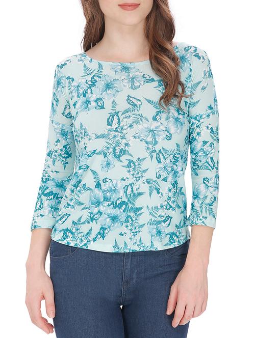 green polycrepe regular top - 13360780 - Very Small Image - 1