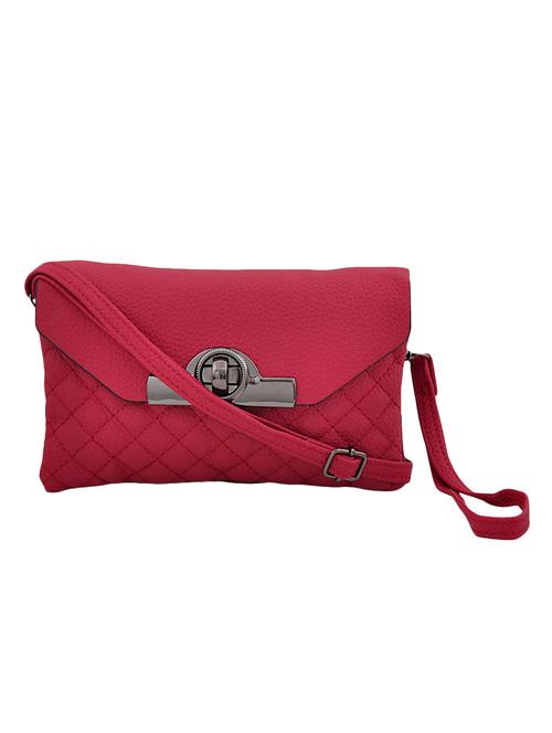 maroon leatherette  clutch - 13360985 - Very Small Image - 1