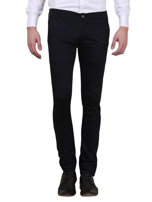 black cotton chinos casual trousers - 13361049 - Very Small Image - 1