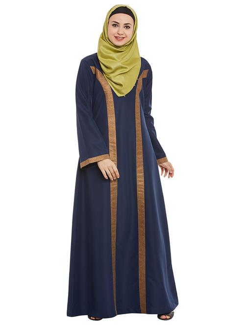 navy blue full sleeved abaya - 13362337 - Very Small Image - 1