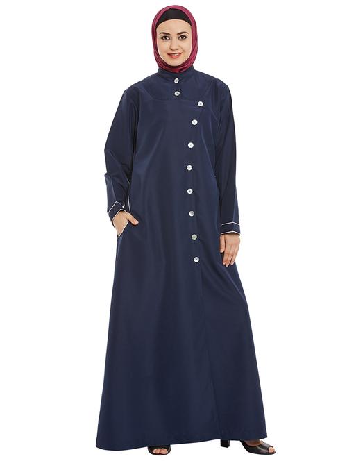navy blue full sleeved abaya - 13362338 - Very Small Image - 1