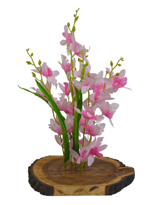 Thefancymart Artificial Flowers Irish Orchid In Wood Platter - 13367336 - Very Small Image - 1